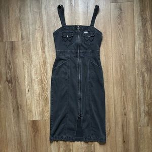 Wrangler black denim zip dress size M